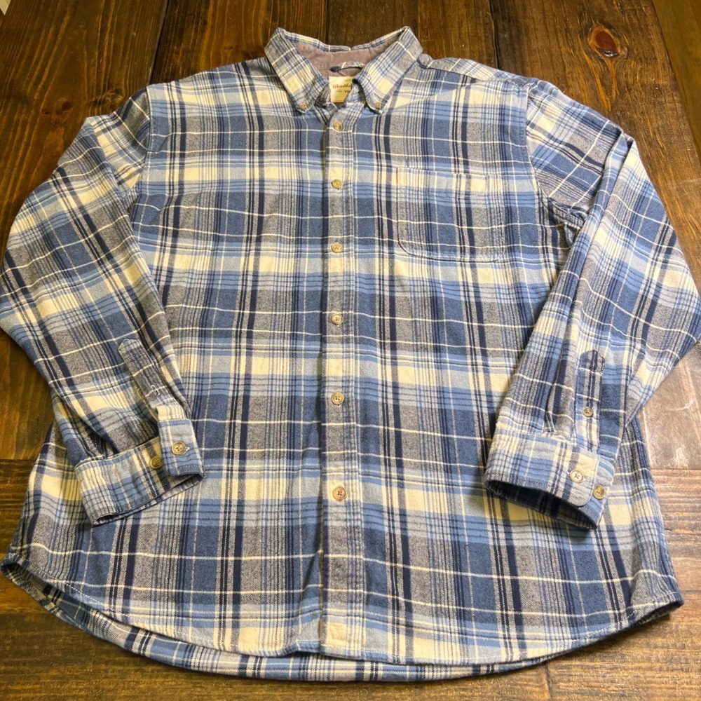 Weatherproof Vintage Mens XL‎ Blue Plaid Flannel Button Down Shirt Cotton